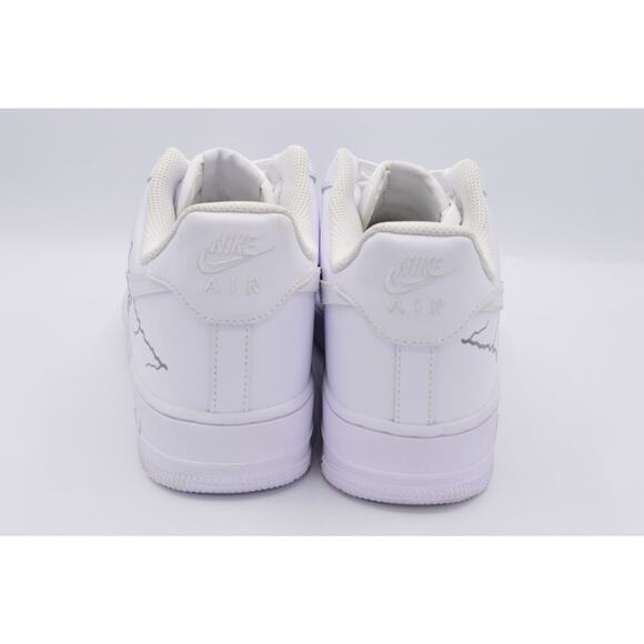 Nike Air Force 1 AF1 NEW Design White Reflective Lightning Custom Shoes 10.5 - Picture 8 of 11